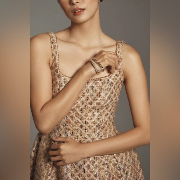 NWT Size 8 Maeve Tweed Fit & Flare Mini Dress - Picture 7 of 16